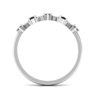 Pear Black Onyx Half Eternity Band Ring with Diamond AAA - Rosec Jewels