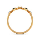 Pear Black Onyx Half Eternity Band Ring with Diamond AAA - Rosec Jewels