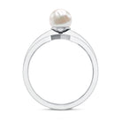 2 Carat Freshwater Pearl Engagement Ring with Diamond for Women AAA - Rosec Jewels