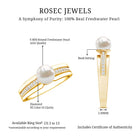 2 Carat Freshwater Pearl Engagement Ring with Diamond for Women AAA - Rosec Jewels