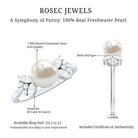 Rosec Jewels-Nature Inspired 3 Carat Freshwater Pearl Engagement Ring with Diamond