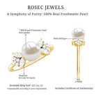 Rosec Jewels-Nature Inspired 3 Carat Freshwater Pearl Engagement Ring with Diamond