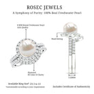 Rosec Jewels-Cultured 7 mm Freshwater Pearl Engagement Ring with Diamond Wedding Band