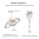 8 Carat Freshwater Pearl Solitaire Engagement Ring in Split Shank AAA - Rosec Jewels