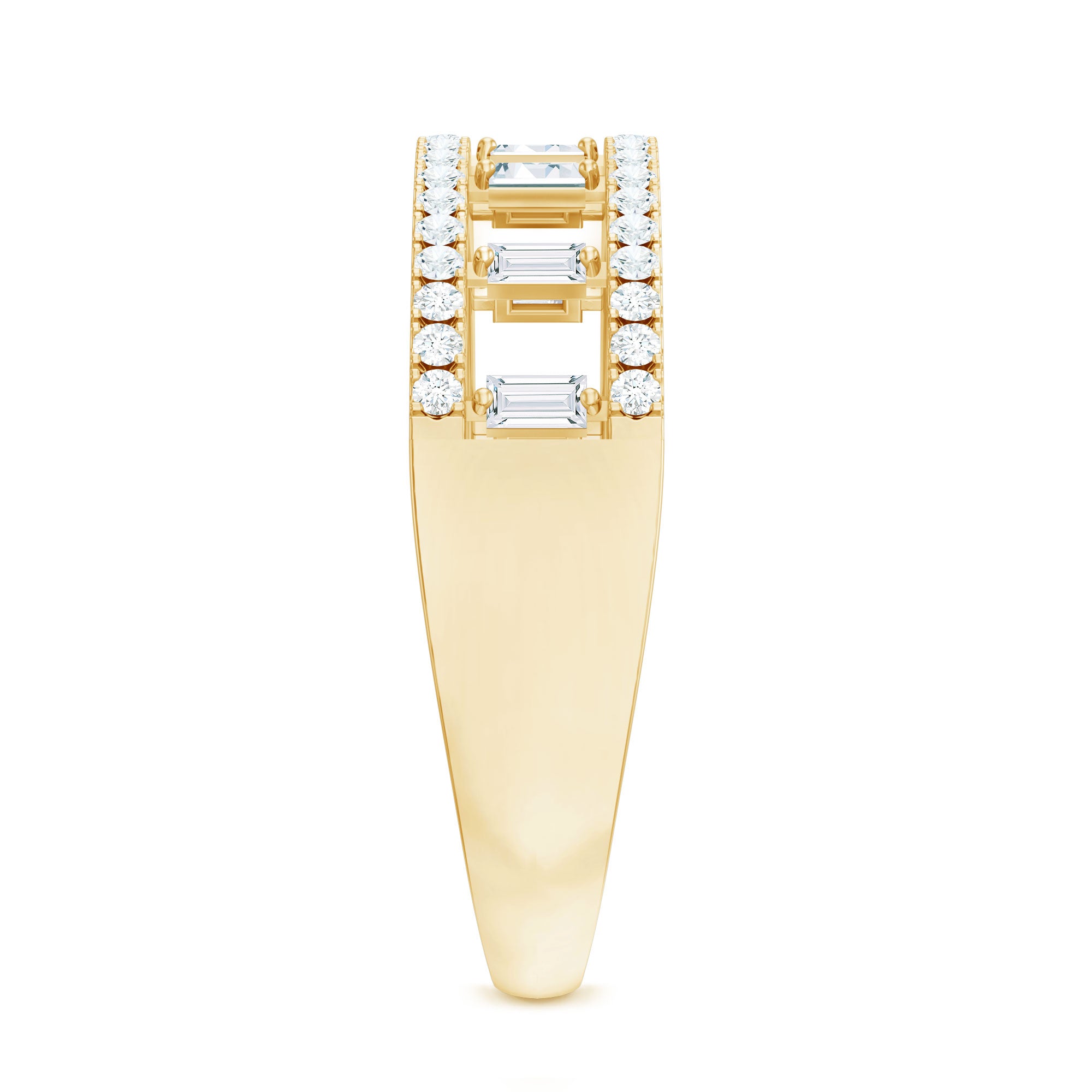 Rosec Jewels-Natural Baguette Diamond Half Eternity Band With Certificate