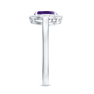 1 Carat Amethyst Designer Engagement Ring with Diamond for Women AAA - Rosec Jewels