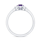 1 Carat Amethyst Designer Engagement Ring with Diamond for Women AAA - Rosec Jewels