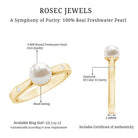 Rosec Jewels-Natural 2 Carat Freshwater Pearl Solitaire Ring with Diamond