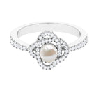 2.50 CT Freshwater Pearl Engagement Ring with Diamond Accent Freshwater Pearl - ( AAA ) - Quality - Rosec Jewels