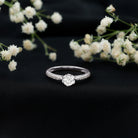 Rosec Jewels-Lotus Basket Set Cubic Zirconia Engagement Ring with Side Stones