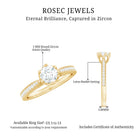 Rosec Jewels-Lotus Basket Set Cubic Zirconia Engagement Ring with Side Stones