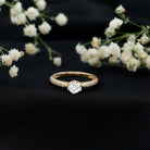 Rosec Jewels-Lotus Basket Set Cubic Zirconia Engagement Ring with Side Stones