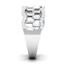 Round and Baguette Cut Zircon Classic Wedding Band Ring AAAA - Rosec Jewels