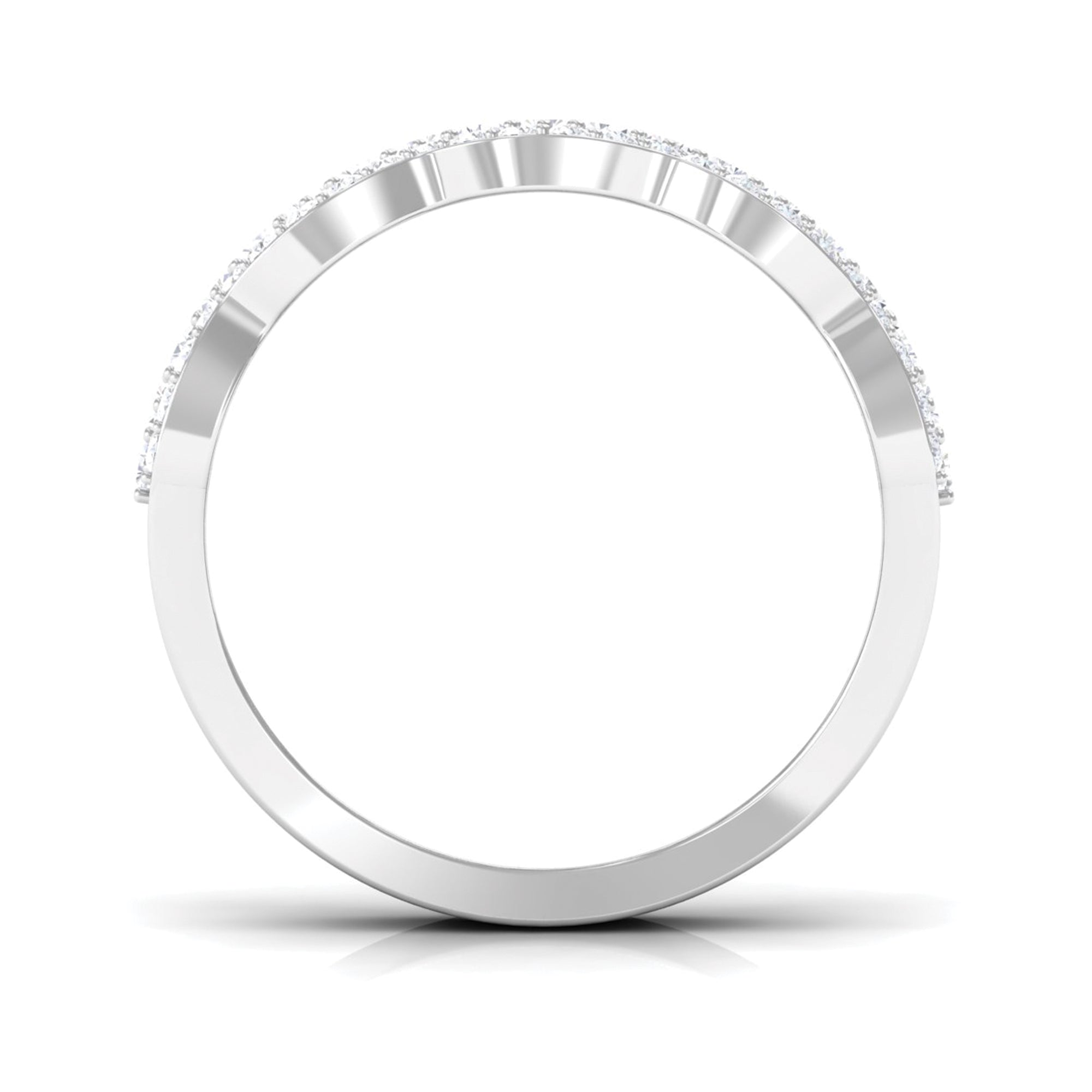 Round and Baguette Cut Zircon Classic Wedding Band Ring AAAA - Rosec Jewels