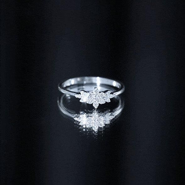 Cubic Zirconia Flower Cluster Engagement Ring AAAA - Rosec Jewels