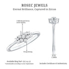 Cubic Zirconia Flower Cluster Engagement Ring AAAA - Rosec Jewels