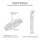 Simple Cubic Zirconia Solitaire Wedding Ring Set for Women AAAA - Rosec Jewels