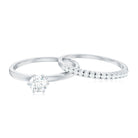 Simple Cubic Zirconia Solitaire Wedding Ring Set for Women AAAA - Rosec Jewels