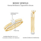 Simple Cubic Zirconia Solitaire Wedding Ring Set for Women AAAA - Rosec Jewels