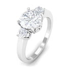 Round Cubic Zirconia Three Stone Engagement Ring AAAA - Rosec Jewels