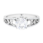 Solitaire 1 Carat Cubic Zirconia Vintage Looking Engagement Ring AAAA - Rosec Jewels