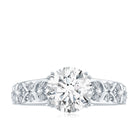 2 Carat Vintage Inspired Zircon Flower Engagement Ring AAAA - Rosec Jewels