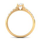 1 CT Round Cubic Zirconia Side Stone Engagement Ring AAAA - Rosec Jewels