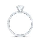 2.75 CT Zircon Solitaire Engagement Ring with Side Stones AAAA - Rosec Jewels