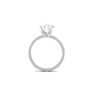 4.75 CT Zircon Solitaire Engagement Ring with Side Stones AAAA - Rosec Jewels
