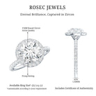 Certified Cubic Zirconia Classic Floating Halo Engagement Ring AAAA - Rosec Jewels