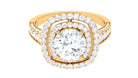 Cubic Zirconia Double Halo Engagement Ring AAAA - Rosec Jewels