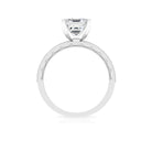 Asscher Cut Zircon Solitaire Engagement Ring AAAA - Rosec Jewels