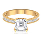 Asscher Cut Zircon Solitaire Engagement Ring AAAA - Rosec Jewels