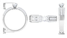 Certified Cubic Zirconia Statement Engagement Ring AAAA - Rosec Jewels