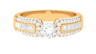 Certified Cubic Zirconia Statement Engagement Ring AAAA - Rosec Jewels