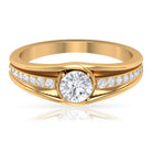 Cubic Zirconia Solitaire Band Ring AAAA - Rosec Jewels