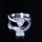 Zircon Crossover Solitaire Engagement Ring AAAA - Rosec Jewels