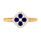 Rosec Jewels-1/2 CT Blue Sapphire Cluster Ring with Diamond Accent