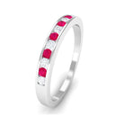 Minimal Ruby Diamond Ring in Channel Set AAA - Rosec Jewels