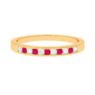 Minimal Ruby Diamond Ring in Channel Set AAA - Rosec Jewels