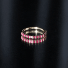 Natural Princess Cut Ruby Half Eternity Ring for Women AAA - Rosec Jewels