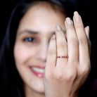 Natural Princess Cut Ruby Half Eternity Ring for Women AAA - Rosec Jewels