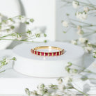 Natural Princess Cut Ruby Half Eternity Ring for Women AAA - Rosec Jewels