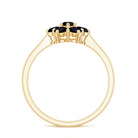 Genuine Black Onyx Flower Engagement Ring With Certificate AAA - Rosec Jewels