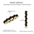 Claw Set Heart Shape Black Spinel Eternity Band Ring AAA - Rosec Jewels