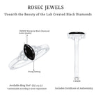 Certified 0.8 Carat Lab Grown Black Diamond Marquise Promise Ring with Celtic Knot AAAA ( Synthetic ) - Rosec Jewels