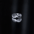 Certified Lab Grown Black and White Diamond Infinity Promise Band AAAA ( Synthetic ) - Rosec Jewels