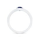 Rosec Jewels-1 CT Created Blue Sapphire and Diamond Classic Engagement Ring