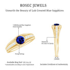 Rosec Jewels-1 CT Created Blue Sapphire and Diamond Classic Engagement Ring
