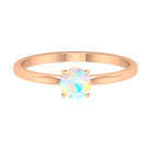 Round Shape Ethiopian Opal Solitaire Ring in Claw Setting Ethiopian Opal - ( AAA ) - Quality - Rosec Jewels